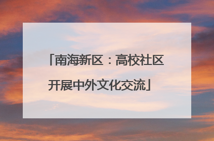 南海新区：高校社区开展中外文化交流