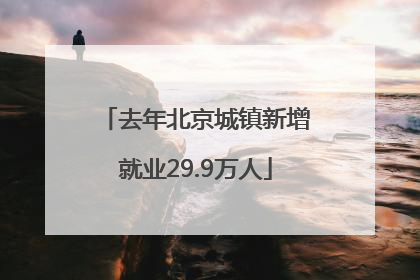 去年北京城镇新增就业29.9万人