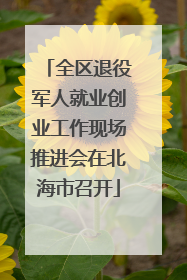 全区退役军人就业创业工作现场推进会在北海市召开