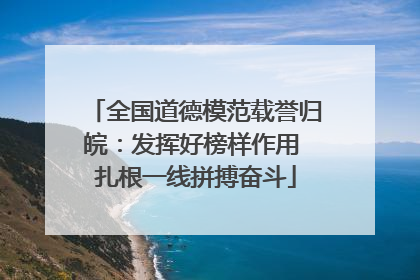 全国道德模范载誉归皖：发挥好榜样作用 扎根一线拼搏奋斗