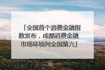 全国首个消费金融指数发布，成都消费金融市场环境列全国第六