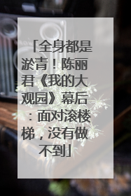 全身都是淤青！陈丽君《我的大观园》幕后：面对滚楼梯，没有做不到
