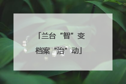 兰台“智”变 档案“治”动