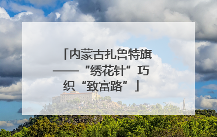 内蒙古扎鲁特旗——“绣花针”巧织“致富路”