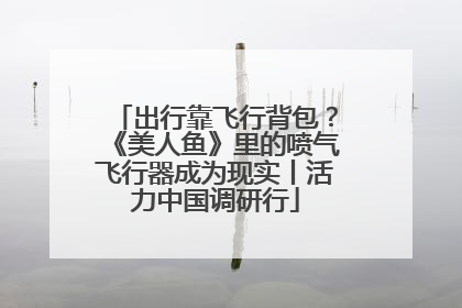 出行靠飞行背包？《美人鱼》里的喷气飞行器成为现实丨活力中国调研行
