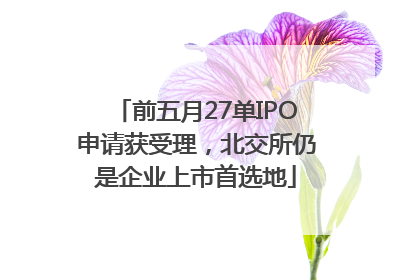 前五月27单IPO申请获受理，北交所仍是企业上市首选地