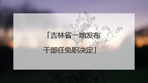 吉林省一地发布干部任免职决定