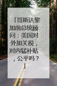 哥斯达黎加前总统顾问：美国对外加关税，对内猛补贴，公平吗？