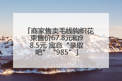 商家售卖毛线钩织花束售价67.8元和98.5元 寓意“录取吧”“985”