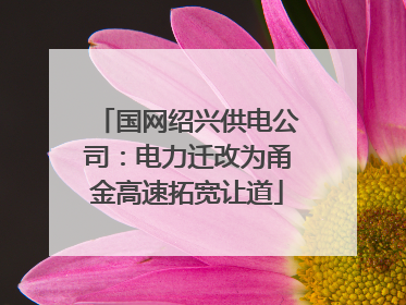 国网绍兴供电公司：电力迁改为甬金高速拓宽让道