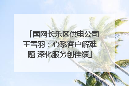 国网长乐区供电公司王雪羽：心系客户解难题 深化服务创佳绩