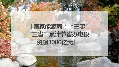 国家能源局：“三零”“三省”累计节省办电投资超3000亿元