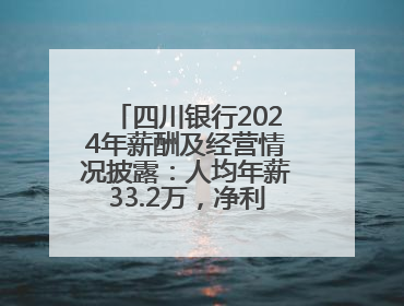 四川银行2024年薪酬及经营情况披露：人均年薪33.2万，净利润突破20亿