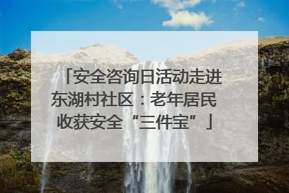 安全咨询日活动走进东湖村社区：老年居民收获安全“三件宝”