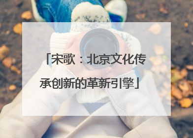 宋歌：北京文化传承创新的革新引擎