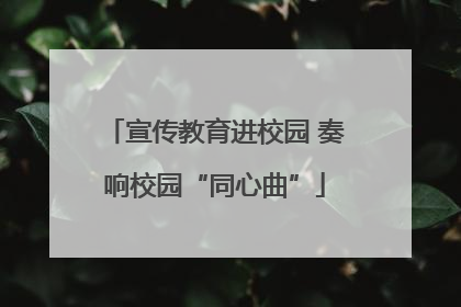 宣传教育进校园 奏响校园“同心曲”