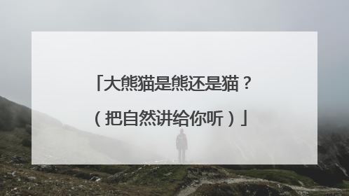 大熊猫是熊还是猫？（把自然讲给你听）