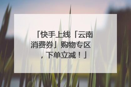 快手上线「云南消费券」购物专区，下单立减！
