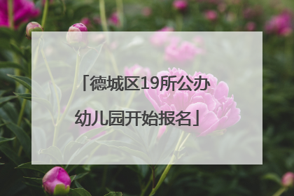 德城区19所公办幼儿园开始报名