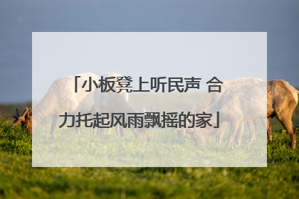 小板凳上听民声 合力托起风雨飘摇的家