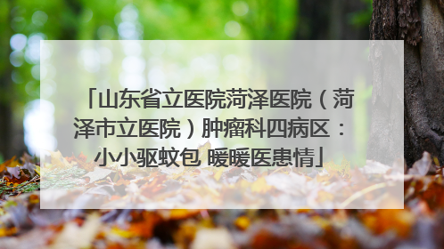 山东省立医院菏泽医院（菏泽市立医院）肿瘤科四病区：小小驱蚊包 暖暖医患情