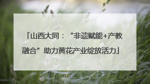山西大同：“非遗赋能+产教融合”助力黄花产业绽放活力