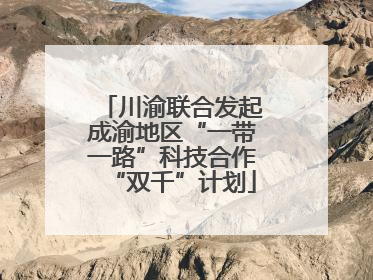川渝联合发起成渝地区“一带一路”科技合作“双千”计划