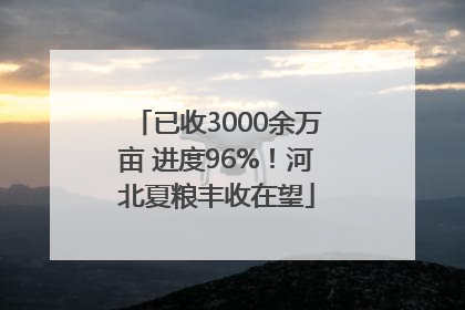 已收3000余万亩 进度96%！河北夏粮丰收在望