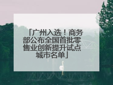 广州入选！商务部公布全国首批零售业创新提升试点城市名单