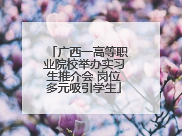 广西一高等职业院校举办实习生推介会 岗位多元吸引学生