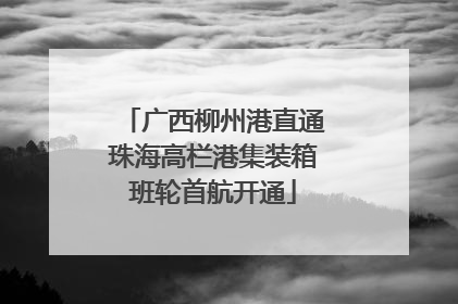 广西柳州港直通珠海高栏港集装箱班轮首航开通