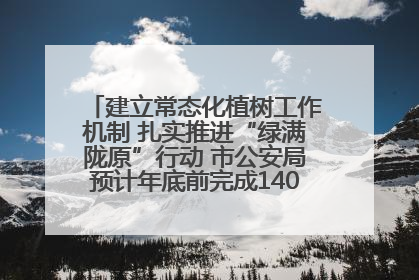 建立常态化植树工作机制 扎实推进“绿满陇原”行动 市公安局预计年底前完成1402亩绿化任务
