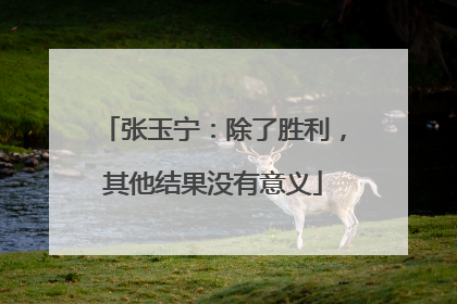 张玉宁：除了胜利，其他结果没有意义