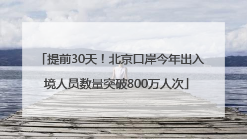 提前30天！北京口岸今年出入境人员数量突破800万人次