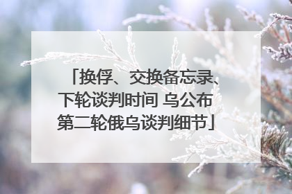 换俘、交换备忘录、下轮谈判时间 乌公布第二轮俄乌谈判细节