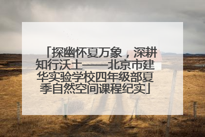 探幽怀夏万象，深耕知行沃土——北京市建华实验学校四年级部夏季自然空间课程纪实