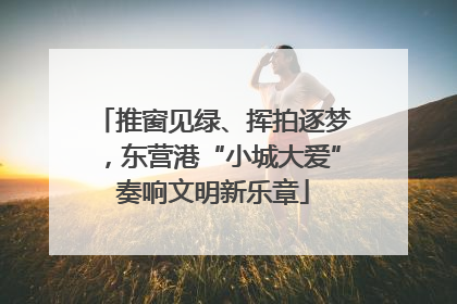 推窗见绿、挥拍逐梦，东营港“小城大爱”奏响文明新乐章