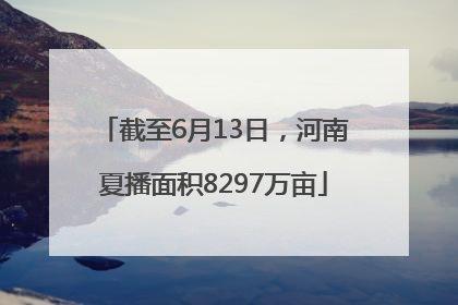 截至6月13日，河南夏播面积8297万亩