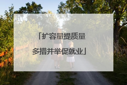 扩容量提质量 多措并举促就业
