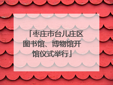 枣庄市台儿庄区图书馆、博物馆开馆仪式举行