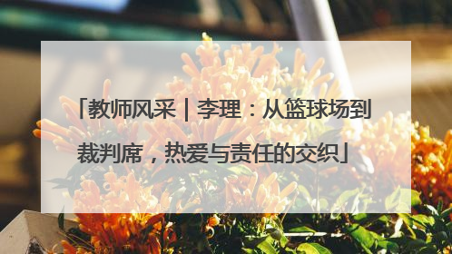 教师风采｜李理：从篮球场到裁判席，热爱与责任的交织