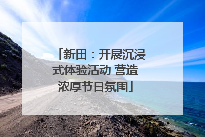 新田：开展沉浸式体验活动 营造浓厚节日氛围