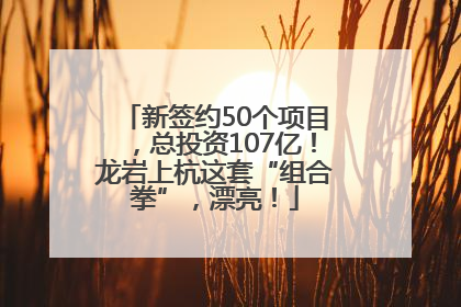 新签约50个项目，总投资107亿！龙岩上杭这套“组合拳”，漂亮！
