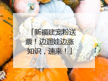 新福建宠粉送票！边遛娃边涨知识，速来！