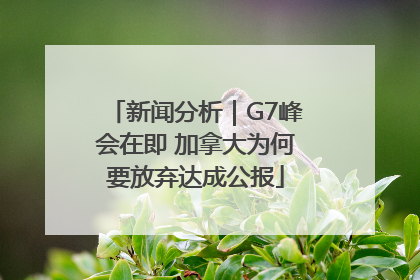 新闻分析｜G7峰会在即 加拿大为何要放弃达成公报