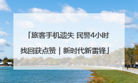 旅客手机遗失 民警4小时找回获点赞｜新时代新雷锋