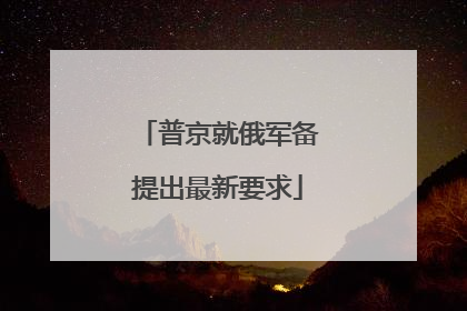 普京就俄军备提出最新要求