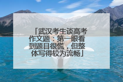 武汉考生谈高考作文题：第一眼看到题目很慌，但整体写得较为流畅