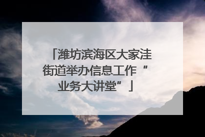 潍坊滨海区大家洼街道举办信息工作“业务大讲堂”