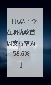 民调：李在明执政首周支持率为58.6%